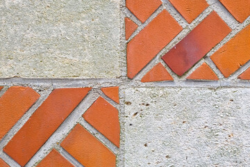 Geometric Brick and Concrete Pattern for Architectural Design and Textures