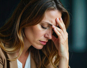 woman with headache