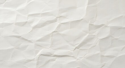 Obraz premium Crumpled White Paper Texture Background with Creases and Folds for Graphic Design