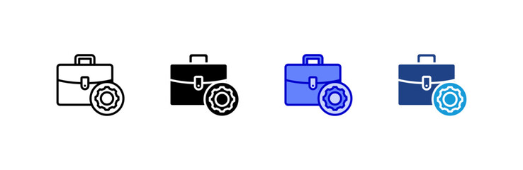 Job icon set multiple style collection.