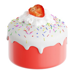 3D Sprinkles Strawberry Cake Icon