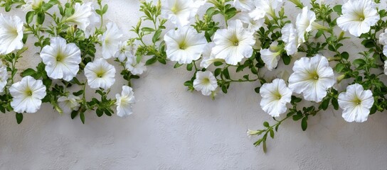 Delicate white flowers and foliage