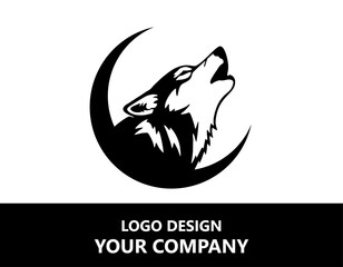icon head of wolf vector silhouette logo design template illustration