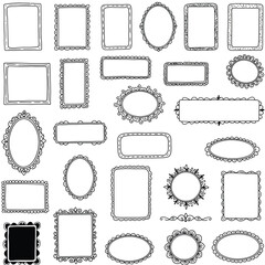 Assortment of Hand- Drawn Decorative Frames and Borders