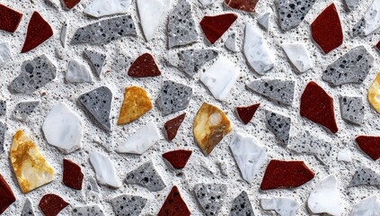 Colorful Terrazzo Pattern With White Background