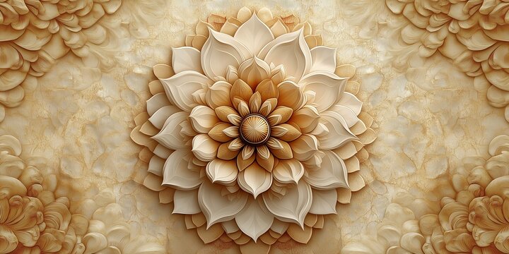 Abstract mandala style clean simple background design spiritual geometric pattern meditation harmony advertisement mock up ai generated art