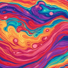 Fototapeta premium Abstract Swirling Colorful Marble Liquid Art in Vibrant Hues