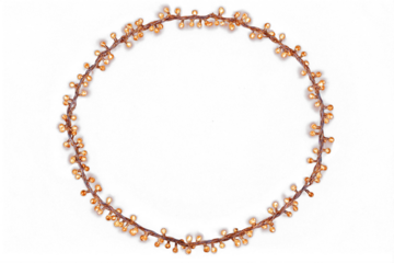 Luminous Christmas chain arranged in a circular shape with tiny glowing lights, front view, created on a transparent background as a PNG. The festive design radiates warmth, sparkle, and holiday charm
