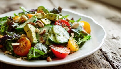 Colorful salad on a plate