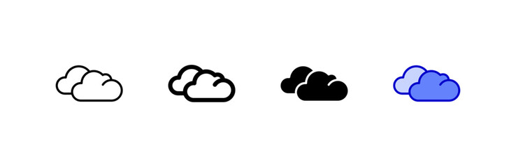 Clouds icon set multiple style collection.