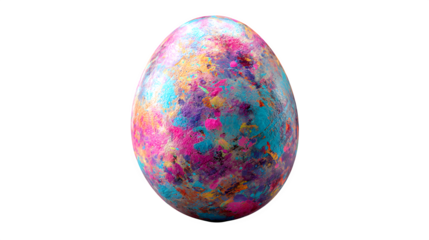 colorful painted Easter egg isolated on white background, HD realistic