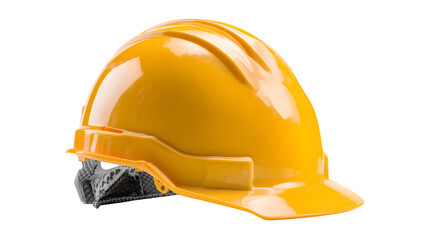 construction worker wearing helmet isolated on white background, HD realistic