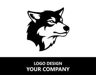 icon head of wolf vector silhouette logo design template illustration