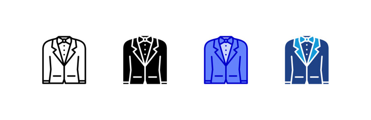 Groom Suit icon set multiple style collection.
