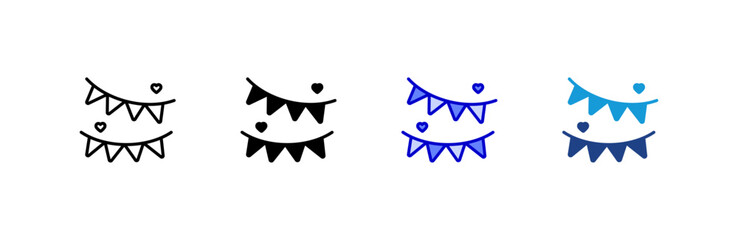 Garland icon set multiple style collection.