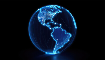 Fototapeta premium Planet earth on black background