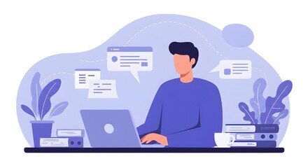 Young Entrepreneur Working Late At Laptop Surrounded By Paperwork In Modern Office, Representing Dedication, Startup Growth, Hard Work, Business Strategy, And Entrepreneurial Success