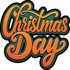 A colorful Christmas day vector illustration with a vintage comic style