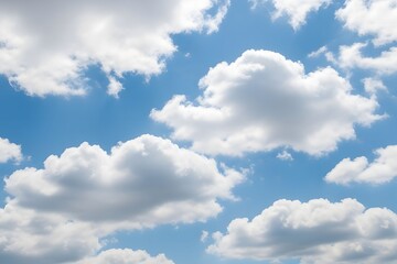 Fototapeta premium Blue Sky with White Clouds in Peaceful Bright Daylight