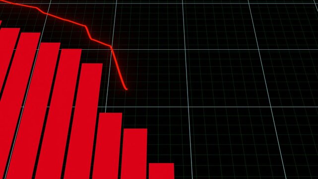 Stock Market Chart Going Down Animation