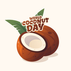 Vector graphic of World Coconut Day ideal for World Coconut Day celebration.