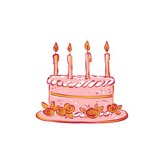 Minimalist vector illustration of a dessert. Hand-drawn line art in modern style, stylish sweet design on light background.