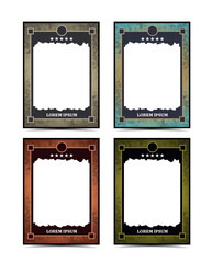 Editable fantasy-themed trading card templateMedieval style design with ornate borders