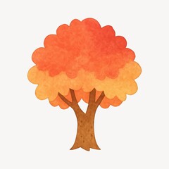 Vibrant autumn tree illustration.
