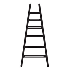 A minimalist black and white illustration of a five rung ladder