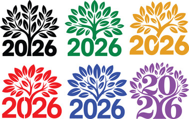 2026 Graduation Six Colorful Tree Designs for Class of 2026