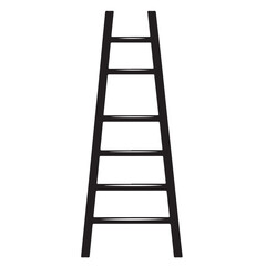 A minimalist black and white illustration of a five rung ladder