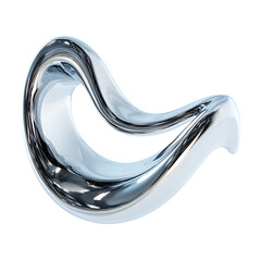 Elegant Abstract Silver Sculpture on White Background