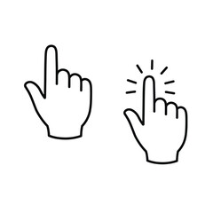 Two Hand Cursor Icons One Active and One Idle on White Background