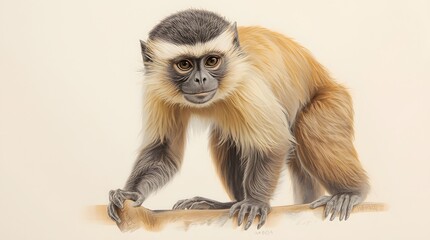 Obraz premium Capuchin Monkey with Broken Branches