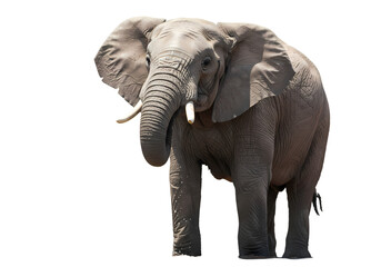 Obraz premium African Elephant, Majestic Mammal, Wildlife Photography, Isolated on White Background