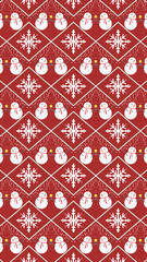Charming Christmas pattern with snowmen and snowflakes, perfect for festive holiday decor.