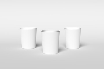 Clean and blank white paper cup for coffee without background. Template for mockup.
