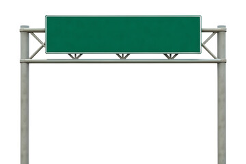 Obraz premium Green highway sign blank isolated on a transparent background