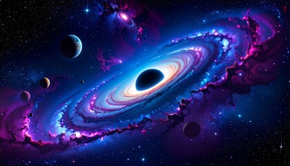 Cosmic Black Hole Galaxy Space.