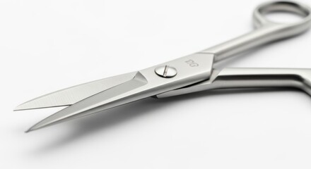Obraz premium Close up view of metal scissors, craft tool, crafting graphic