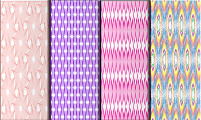 Vector illustration of a seamless patterns fabric textile collection