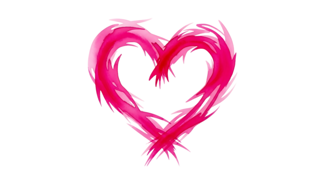 Abstract watercolor heart isolated on transparent background - Powered by Adobe