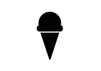 Ice Cream Cone Silhouette: A simple, yet appetizing depiction of a classic ice cream cone silhouette, ready to make your senses tingle!
