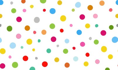 Colorful polka dots on white background (1)