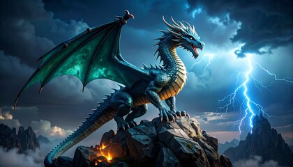 Majestic Dragon with Stormy Peaks. (1)