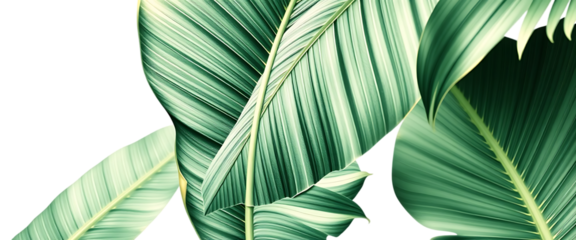 Tropical hand drawn palm leaves banana palm monstera strelitzia on isolated white background waterco