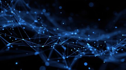 blue glowing network connections