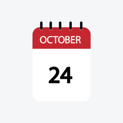 24 october calendar october calendar vector illustration