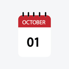 1 october calendar october calendar vector illustration