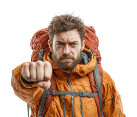 Obraz premium Adventure seeker shows determination portrait style isolated on transparent background